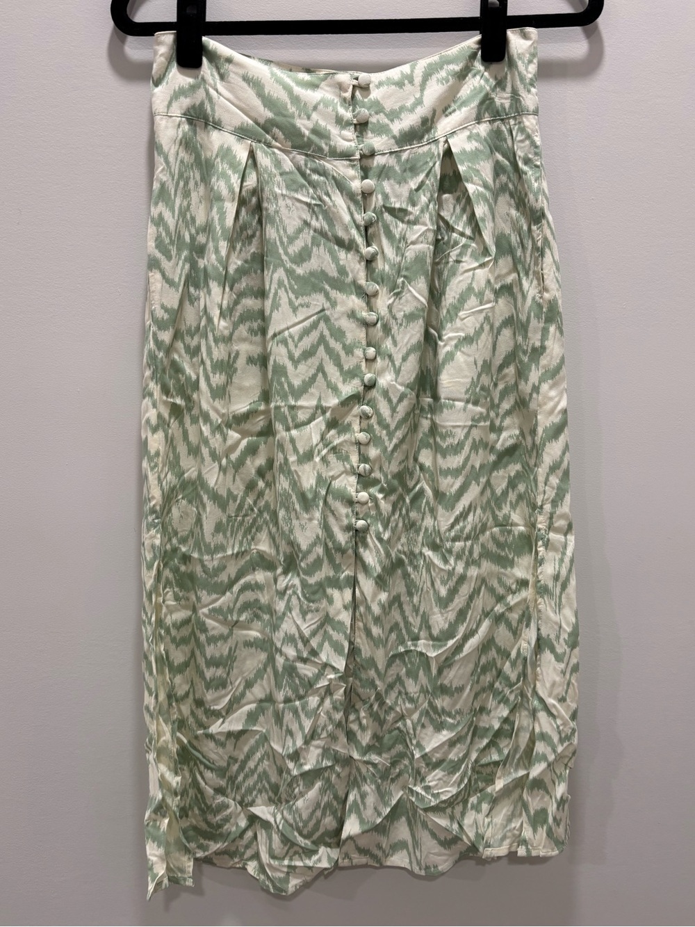 ASOS Design Sage Zebra Print Button-Front Midi Skirt Size 6